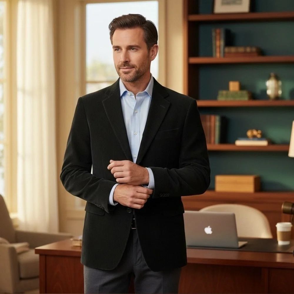 Calvin Klein Black Corduroy Blazer – Classic Fit – Men’s